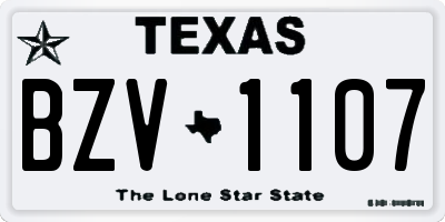 TX license plate BZV1107