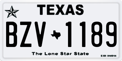 TX license plate BZV1189