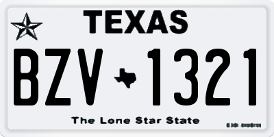 TX license plate BZV1321