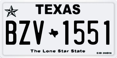 TX license plate BZV1551