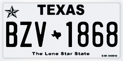 TX license plate BZV1868
