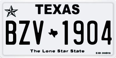 TX license plate BZV1904
