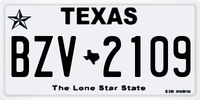 TX license plate BZV2109