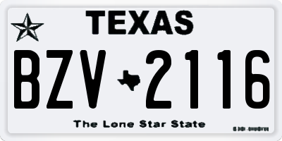 TX license plate BZV2116