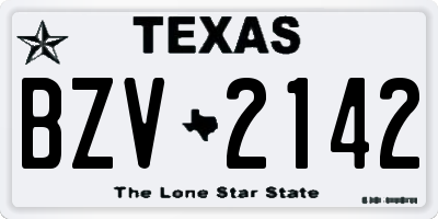 TX license plate BZV2142