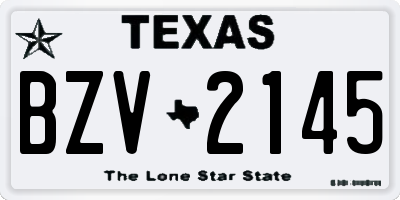 TX license plate BZV2145