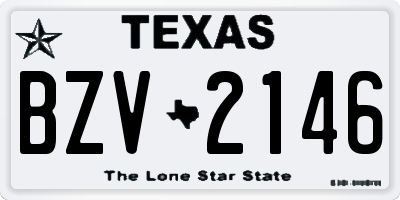 TX license plate BZV2146