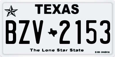 TX license plate BZV2153