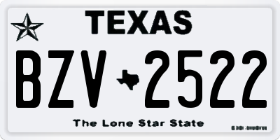 TX license plate BZV2522