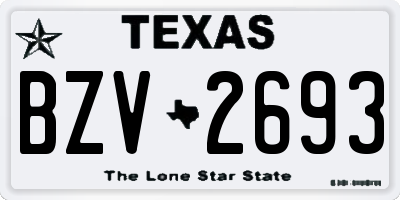 TX license plate BZV2693