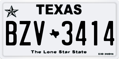 TX license plate BZV3414