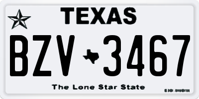 TX license plate BZV3467