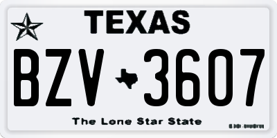 TX license plate BZV3607