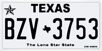 TX license plate BZV3753