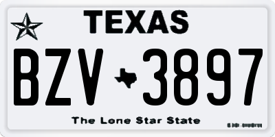 TX license plate BZV3897