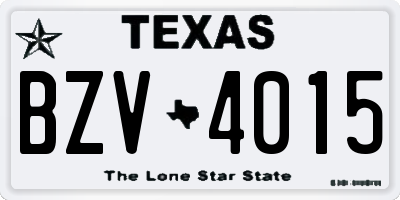 TX license plate BZV4015