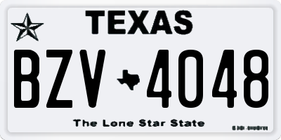 TX license plate BZV4048