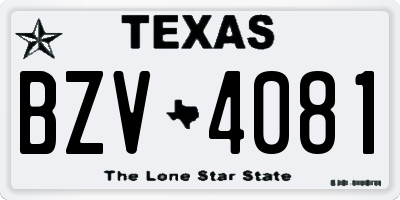 TX license plate BZV4081