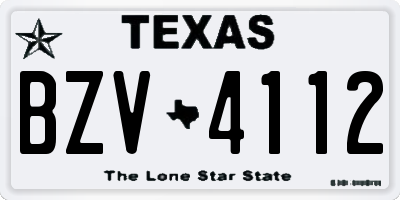 TX license plate BZV4112
