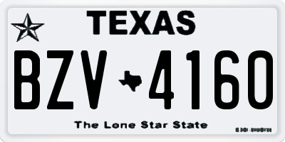 TX license plate BZV4160
