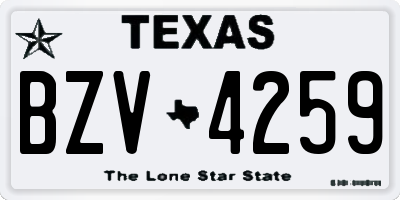 TX license plate BZV4259