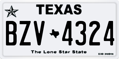 TX license plate BZV4324