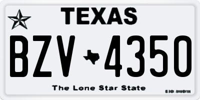 TX license plate BZV4350