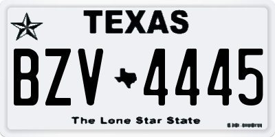 TX license plate BZV4445