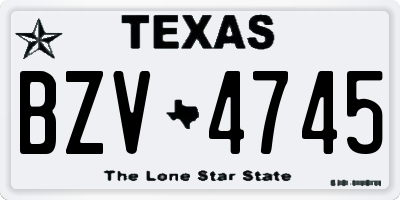 TX license plate BZV4745