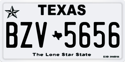 TX license plate BZV5656