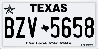 TX license plate BZV5658