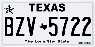 TX license plate BZV5722