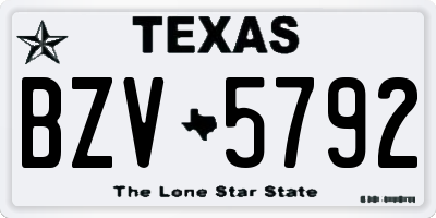 TX license plate BZV5792