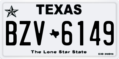 TX license plate BZV6149