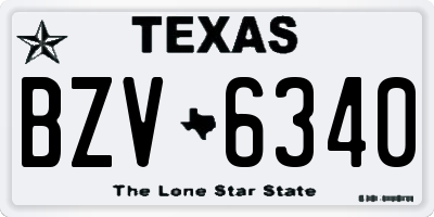 TX license plate BZV6340