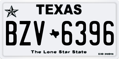 TX license plate BZV6396