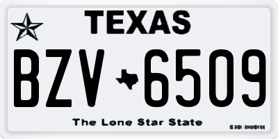 TX license plate BZV6509