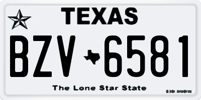 TX license plate BZV6581
