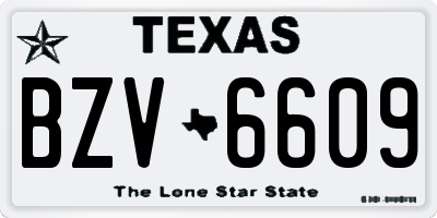 TX license plate BZV6609