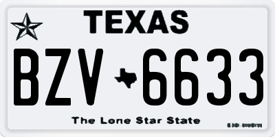 TX license plate BZV6633