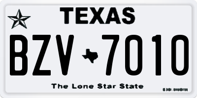 TX license plate BZV7010