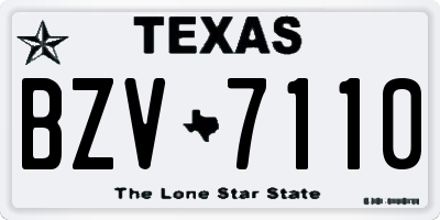 TX license plate BZV7110