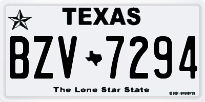 TX license plate BZV7294