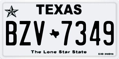 TX license plate BZV7349