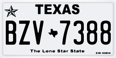 TX license plate BZV7388
