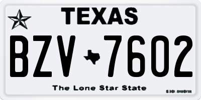 TX license plate BZV7602