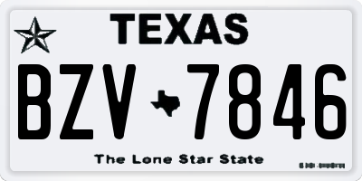 TX license plate BZV7846