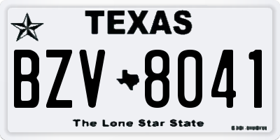 TX license plate BZV8041