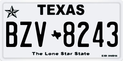 TX license plate BZV8243