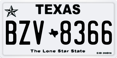 TX license plate BZV8366